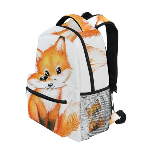 ALAZA Cute Little Fox Animal Print Large Backpack Personalized Laptop iPad Tablet Travel School Bag with Multiple Pockets - color: Fox