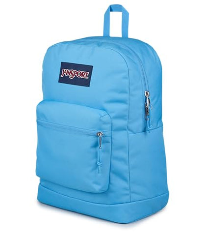JanSport Cross Town Plus Backpack - Large Main Compartment, Side Water Bottle Pocket, 15-Inch Padded Laptop Sleeve - Electric Azul - color: Electric Azul