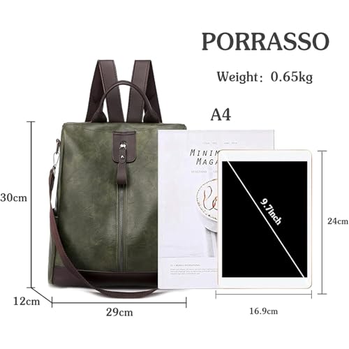 Women Backpack Anti-Theft Daypack Shoulder Bag with Earphone Hole Ladies Rucksack Waterproof PU Leather Bag for Travel Work (Light gray) - color: Light Gray
