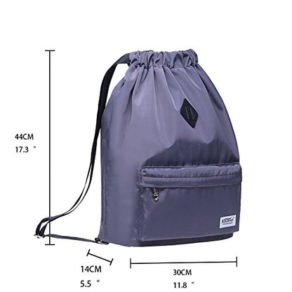 KAUKKO Drawstring Sports Backpack Gym Yoga Bag Shoulder Rucksack for Men and Women 1031-2-GRAY,18.5L - color: Nylon Grey
