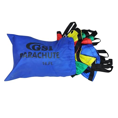 GSi Kids Play Parachute Rainbow Parachute Toy Tent Game for Kids Gymnastics Cooperative Play and Outdoor Playground Activities (6 Feet) - size: 6 Feet