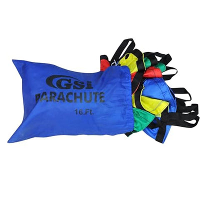 GSi Kids Play Parachute Rainbow Parachute Toy Tent Game for Kids Gymnastics Cooperative Play and Outdoor Playground Activities (6 Feet) - size: 6 Feet