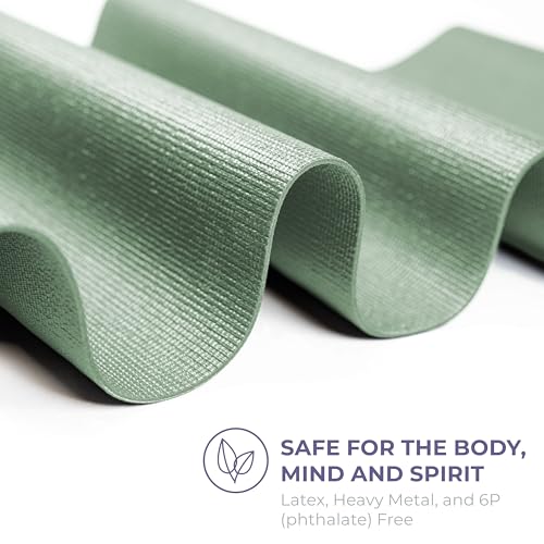 Voyage Yoga Mat, 6 Pack, 72" x 24" Professional Studio and Gym Bulk Yoga Mats, 5mm Thick, Durable, Anti-Tear, Non Slip Fitness and Exercise Mats - color: Sage