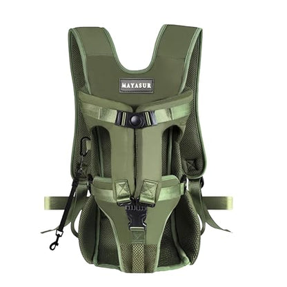 MAYASUR Pet Front Dog Carrier Backpacks, Adjustable Dog Backpack Carrier, Legs Out Easy-fit Dog Chest Carrier for Small to X Large Dogs, Dog Front Carrier for Hiking, Cycling (Army Green, Large)