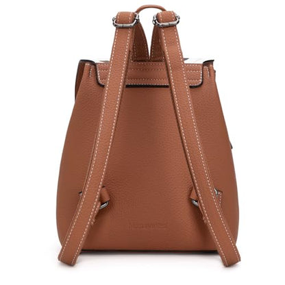Montana West Brown Cow Print Small Backpack for Women Vegan Leather Mini Womens Backpack Purse Cute Convertible Shoulder Bag - color: Brown Cow Print