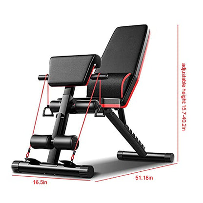 Adjustable Weight Bench For Full Body Workout Fitness Chair, Foldable Incline and Decline Weight Bench, Multifunction Gym Home Exercise Workout Fitness Chair 40-102cm Height Adjustable