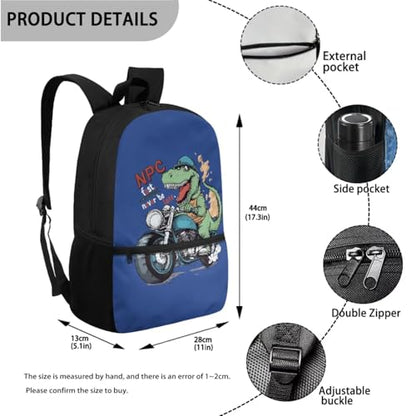 ZOUTAIRONG Casual Backpack for School and Small Thermos School Bags for Girls 7-10/10-12/12-16, Cartoon Dinosaur Design Casual Book Bag with 2 Side Pockets - color: Cartoon Dinosaur