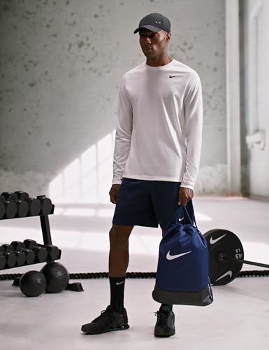 Nike Unisex Adult Gameday Brasilia X Drawstring Bag Backpack (18L) | Mens and Womens - color: Midnight Navy/Black/White, size: One Size