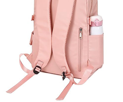 Acmebon Girl Roomy Fashion Laptop Backpack Casual Daily Backpack for Women Pink - color: Pink