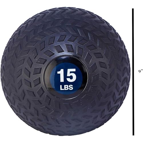 Fitvids Slam Medicine Wall Balls Workout Exercise Fitness Weighted Balls for Cross Training, Strength and Conditioning Exercises, Cardio and Core Workouts - style: 15 Pounds