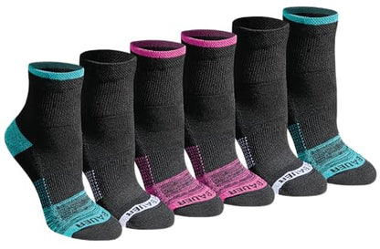 Eddie Bauer Women's Dura Dri Moisture Control 6-pair Quarter Socks - color: Black Assorted (6 Pairs)
