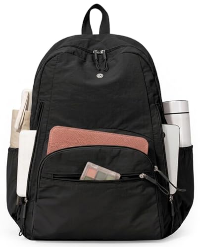 Backpack for Women, Work College Laptop Backpack, Lightweight Travel Backpack Purse, Casual Daypack Bag (Black) - color: Black