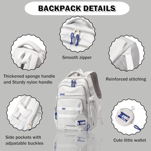 Kids Backpack for Girls - Aesthetic School Backpack for Teen Girls & Elementary to Middle School - Red Bookbag - color: Red