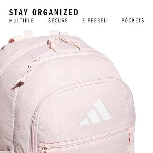 adidas Excel 7 School Backpack for Laptop, Gym and Travel, 34L, Sandy Pink/White/7.5, OSFA - color: Sandy Pink/White/7.5, size: One Size
