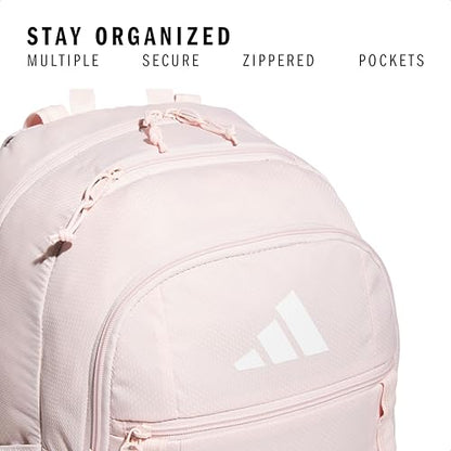 adidas Excel 7 School Backpack for Laptop, Gym and Travel, 34L, Sandy Pink/White/7.5, OSFA - color: Sandy Pink/White/7.5, size: One Size