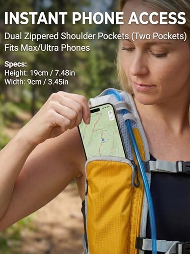 Hydration Hiking Backpack, Water Hiking Backpack, Hydration Backpack with 15l Water Bladder, Runinnng Backpack for Men Women for Cycling Campling - color: Orange