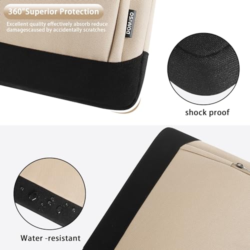 DOMISO 17-17.3 Inch Laptop Bag Large Capacity Laptop Shoulder Bag for Dell XPS/HP Pavilion 17/Lenovo Chromebook 317, Beige - color: Beige, size: 17 - 17.3 Inch