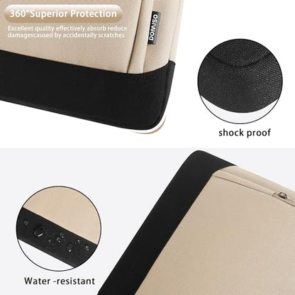 DOMISO 17-17.3 Inch Laptop Bag Large Capacity Laptop Shoulder Bag for Dell XPS/HP Pavilion 17/Lenovo Chromebook 317, Beige - color: Beige, size: 17 - 17.3 Inch