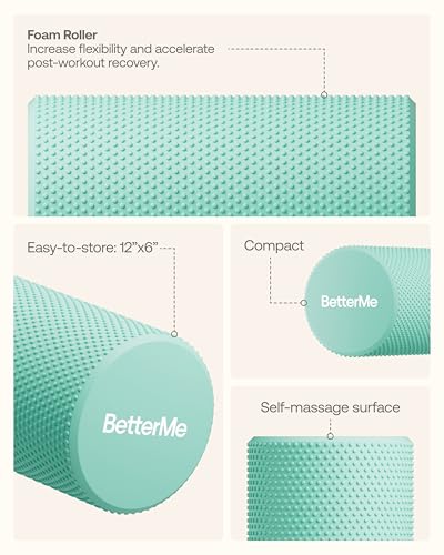 BetterMe Foam Roller for Muscle Recovery – High Density Exercise Roller for Back &Legs – Deep Tissue Massage Roller for Tension, Relief & Stretching (Subtle Mint) - color: Subtle Mint