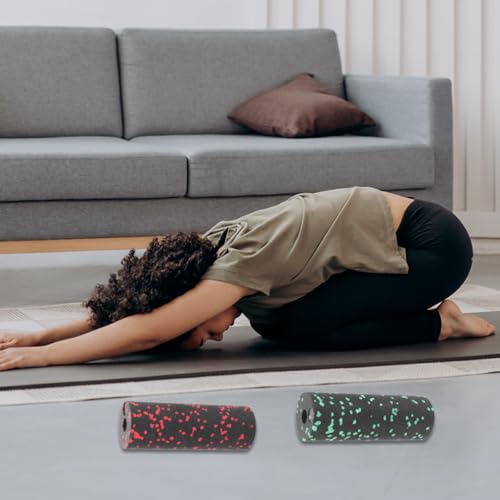 DOITOOL 2pcs Mini Exercise Foam Roller Column Muscle Massaging Roller Lightweight Hollow Fitness Roller for Home and Travel Green and Red