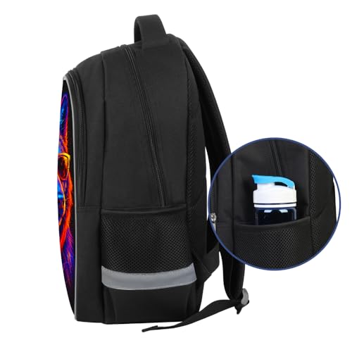 HiMagics Ergonomic School Backpack for Boys Girls - Lightweight Elementary Middle High Schoolers Bookbag with Multi-Pockets, Durable Kids School Bag for 6-18 yrs students Wolf Pattern - color: A11-wolf
