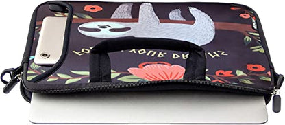 RICHEN 11 11.6 12 12.5 13 inches Laptop/Chromebook/Notebook PC Messenger Bag Tablet Travel Case Neoprene Handle Sleeve with Shoulder Strap (11-13.3 inch, Sloth) - color: Disc, size: 11-13.3 inch