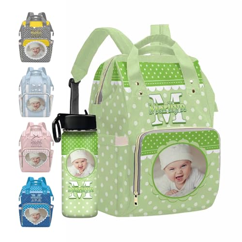 MyPupSocks Personalized Polka Dots Diaper Bag, Custom Diaper for Baby Girl Nappy Bag Fashion Shoulder Casual Daypack Backpack for Mom Baby Girls Boys Travel Outdoor Sports - color: Color 08