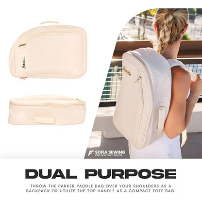Franklin Sports Parker Pickleball Paddle Bag Backpack + Tote - Vanilla