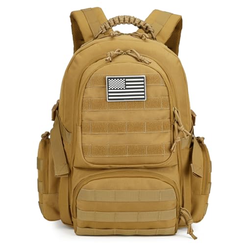 30L Military Tactical Backpack for Men 3 day Assault Pack Molle Backpack Tactical Hiking Rucksack - color: Khaki