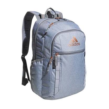 adidas Excel 7 School Backpack for Laptop, Gym and Travel, 34L, Twill Grey/Grey/Rose Gold/7, OSFA - color: Twill Grey/Grey/Rose Gold/7, size: One Size
