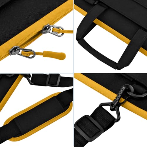 Hseok Laptop Shoulder Bag 15.6-16 inch Case,Water-Resistant Shockproof Computer Handbag with Small Case Compatible with MacBook Pro/Neo 16",Mac Air 15 M5, XPS 15/16 and most 15.6-16 PC,Black-yellow - color: Black-yellow, size: 15.6-16"