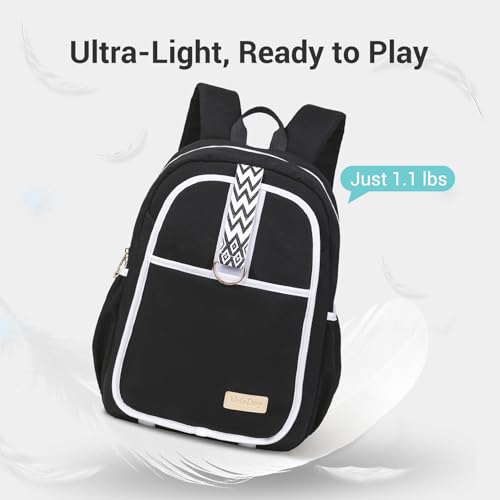 Tennis Bag for Women Girl, Stylish Quilted Tennis Pickleball Racket Backpack Wet Pocket, Women Weekend Bag for Travel - color: Black