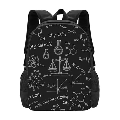 Slim Anti Theft Laptop Backpack Science Formulas Math Chemistry, Large Volume Travel Daypack Durable Polyester Carry Bag for Office Business Outdoor Trekking - color: Design (543)