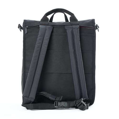 Manhattan Portage Commuter Laptop Bag 3-Way Carry Professional Messenger Backpack with 17" Padded Laptop Sleeve Dual Buckle Flap & Luggage Strap Hybrid Work & College Travel Bag