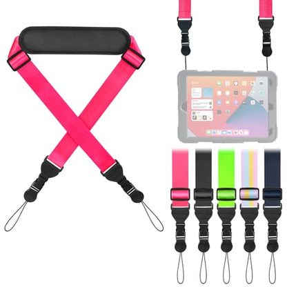 FIEIL Universal Shoulder Strap, Neoprene Padded Bag Strap with Double Adjustable Buckles, Replacement Comfortable Neck Strap for Camera, Cellphone Tablet,iPad, Laptop, Binocular, Luggage Bag(Fuchsia) - color: Fuchsia