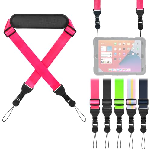 FIEIL Universal Shoulder Strap, Neoprene Padded Bag Strap with Double Adjustable Buckles, Replacement Comfortable Neck Strap for Camera, Cellphone Tablet,iPad, Laptop, Binocular, Luggage Bag(Fuchsia) - color: Fuchsia