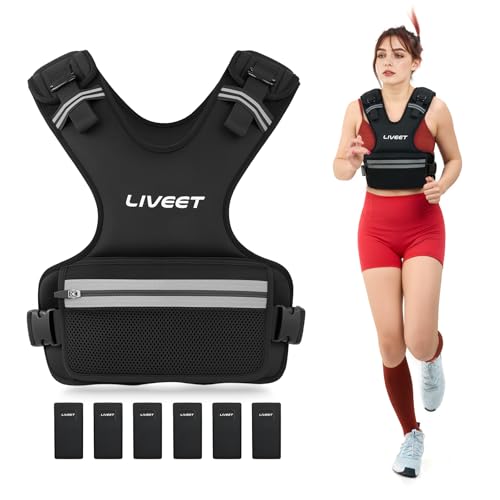 Weighted Vest, 8-14lb/9-15lb/11-20lb/20-32lb Silicone Soft Iron Adjustable Weight Vest for Women Men with 6 Removable Blocks, Shoulder & Waist Adjustable Workout Vest for Training Walking Yoga - size: 20-32lbs