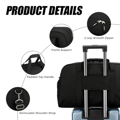 Searock 45L Gym Bag for Men & Women with Shoe Compartment - color: Dark Grey, size: 21 x 10 x 13″ (Medium)