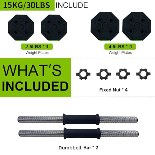 4-in-1 Adjustable Dumbbell Set, 30/44/66/88 Lbs Free Weights Set with Connector, Fitness Exercise Equipment Used As Kettlebells, Barbell, Push Up Stand, Weights Set for Home Gym Suitable Women/Men - size: 30 Lbs Standard