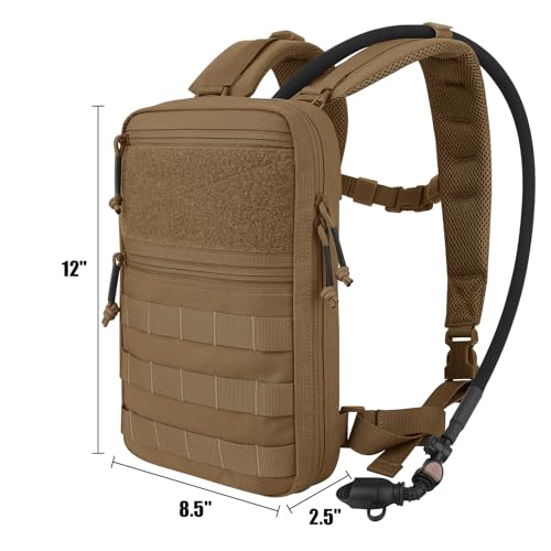 PETAC GEAR Tactical Molle Hydration Pack for 1.5L - Lightweight Water Reservoir Bag for Molle Vest Backpack, for Hiking, Hunting - style: Cb No Bladder