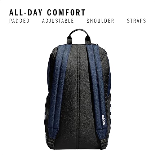 3-Stripe Classic backpack for men and women, bag with laptop sleeve - color: Collegiate Navy/Jersey Onix Grey/White/4.0