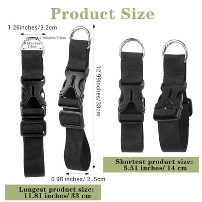 3PCS Luggage Straps, Backpack Accessories,Adjustable Suitcase Belt, Heavy Duty Travel Carry Strap with Ring Hooks,Backpack Straps, Make Your Hands Free,Easy to Carry Your Extra Bags (Black)