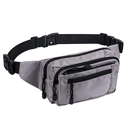 Fanny Pack for Women for Work,Multi-purpose Waist Bag for Travel & Sporting Event - color: Grey, style: 1-pack-nylon
