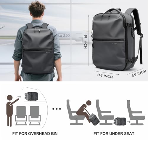 BANGE Travel Backpack with TSA lock version can hold 15.6 inch Laptop suitable Daily Commute and Overnight Flight Approved Anti-theft Bag - color: Grey