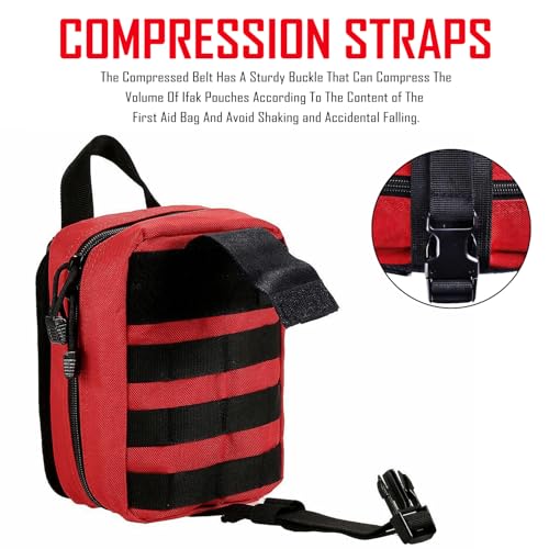 Molle ifak Pouch Empty First aid kit Bag for Outdoor Tactical Medical Pouch - color: RED