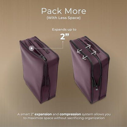 Briggs & Riley Travel Essentials Check In Compression Packing Cube Set - color: Plum, size: Checked