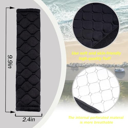 WJS 2 Pack Soft Auto Seat Belt Cover Seatbelt Shoulder Pad for a More Comfortable Driving Compatible with All Cars and Backpack (Gray) - color: Gray