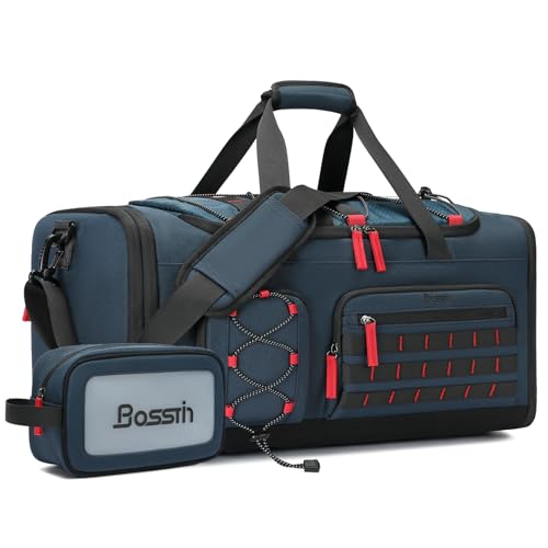 BOSSTIN Gym Bag for Men & Women, 45L-50L Expandable Sports Duffle Bag - color: Blue