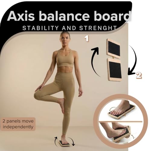 Ankle Board Set – Ankle Strengthening Equipment & Foot Balance Board – Wooden Ankle Rehab Trainer with 8-Week Guide and 10 Videos
