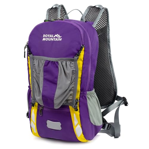 Bike Backpack With Rain-Cover, Mountain Biking Backpacks, Lightweight Packable Daypack Waterproof For Travel, Small Backpack For Bicycle Riding,Hiking,Camping (Purple) - color: Purple